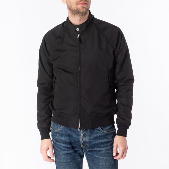 Waterproof Harrington-Style Windbreaker Jacket – Black