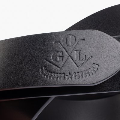 OGL Double Prong Garrison Buckle Leather Belt - Black