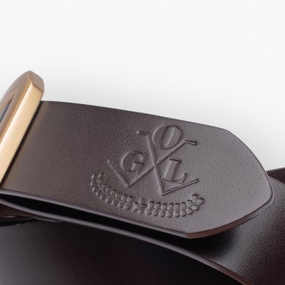 OGL Single Prong Garrison Buckle Leather Belt  - Brown