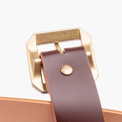 OGL Single Prong Garrison Buckle Leather Belt  - Hand-Dyed Brown