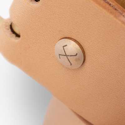 OGL Double Prong Garrison Buckle Leather Belt - Natural