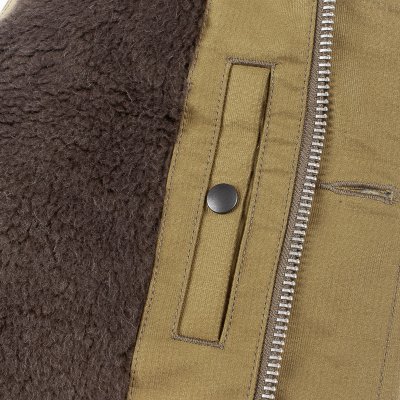 Alpaca Lined Whipcord N1 Deck Vest - Khaki