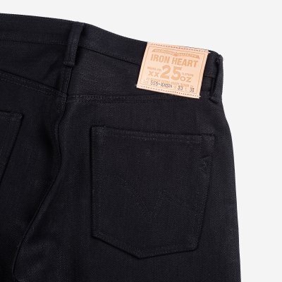 25oz Selvedge Denim Super Slim Jeans - Black/Black