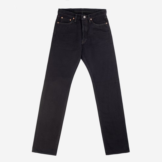 21oz Selvedge Denim Medium/High Rise Tapered Cut Jeans – Mad Black