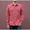 10oz Mock Twist Chambray Western Shirt - Red