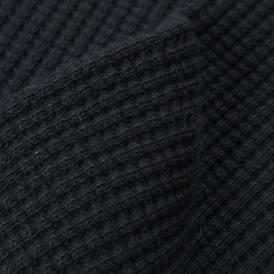 IHTL-1301-BLK - Waffle Knit Long Sleeve Crew Neck Thermal - Black