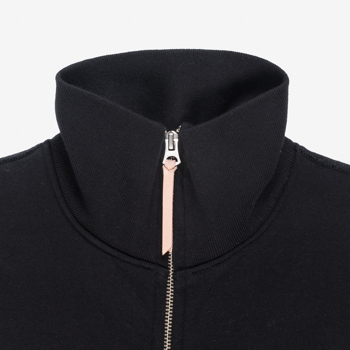 14oz Ultra Heavyweigt Loopwheel Cotton Zip Up Sweater - Black
